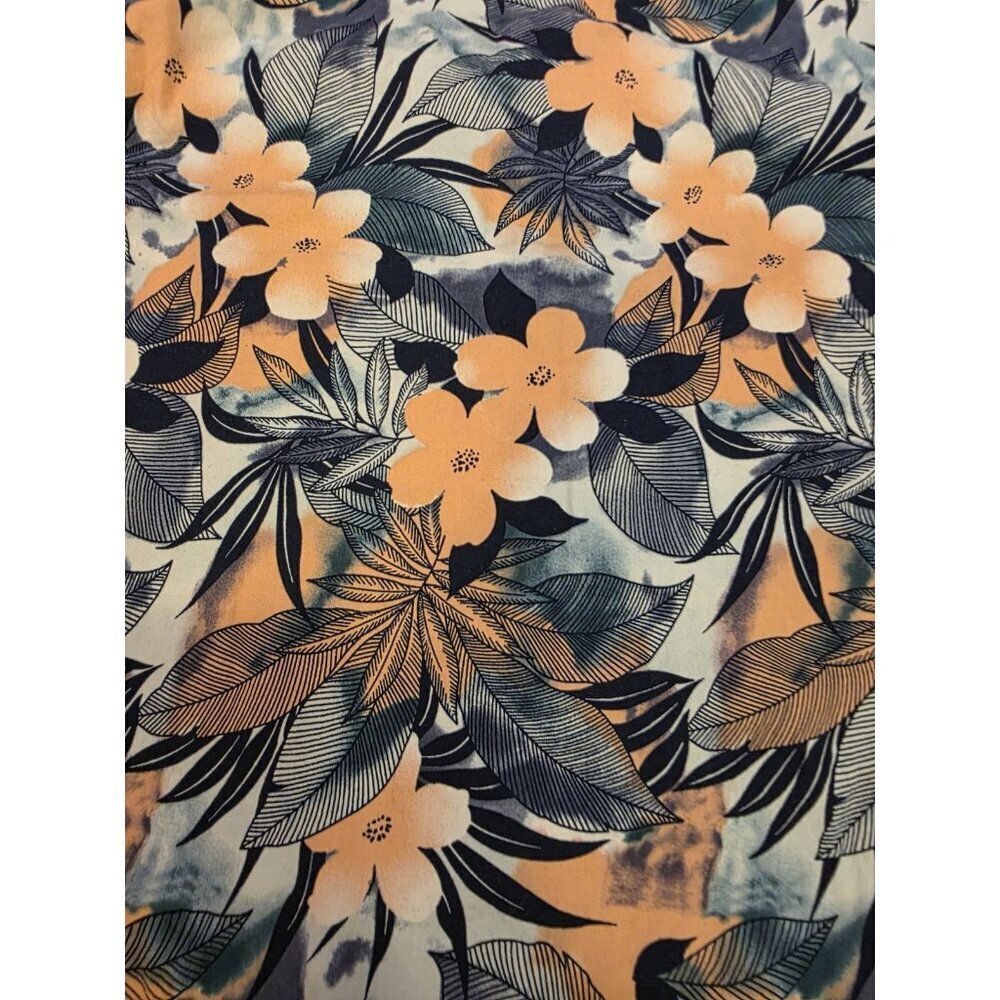 Hurley Button Up Shirt Mens Size M Tropical Hawaiian Short Sleeve Blue Peach EUC - Picture 4 of 11